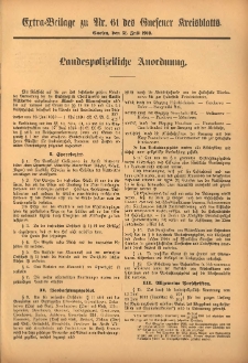 Extra-Beilage zu Nr.61 des Gnesener Kreisblatts 1910.07.31