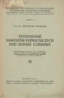 Stosowanie nawozów pomocniczych pod buraki cukrowe