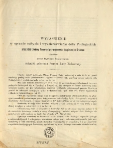 Wyjaśnienie w sprawie nabycia i wydzierżawienia dóbr Podhajeckich przez dział zyciowy Towarzystwa Wzajemnych Ubezpieczeń w Krakowie skreślone przez Dyrekcyę Towarzystwa wskutek polecenia Prezesa Rady Nadzorczej