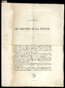 A messieurs les députés de la France