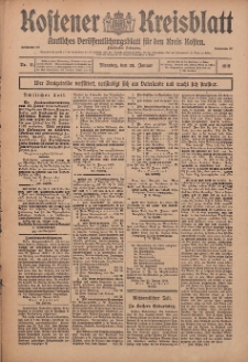 Kostener Kreisblatt: amtliches Ver&ouml;ffentlichungsblatt f&uuml;r den Kreis Kosten 1915.01.26 Jg.50 Nr11