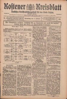 Kostener Kreisblatt: amtliches Veröffentlichungsblatt für den Kreis Kosten 1915.02.11 Jg.50 Nr18