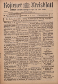 Kostener Kreisblatt: amtliches Veröffentlichungsblatt für den Kreis Kosten 1915.02.18 Jg.50 Nr21