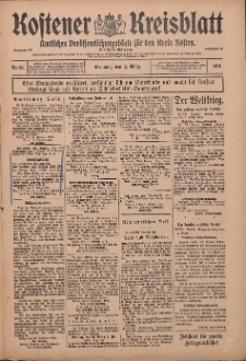 Kostener Kreisblatt: amtliches Ver&ouml;ffentlichungsblatt f&uuml;r den Kreis Kosten 1915.03.02 Jg.50 Nr26