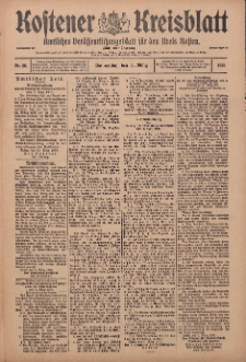 Kostener Kreisblatt: amtliches Veröffentlichungsblatt für den Kreis Kosten 1915.03.11 Jg.50 Nr30