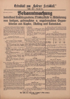 Extrablatt zum ,,Kostener Kreisblatt" 1915.08.02 Jg.50