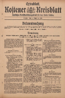 Kostener Kreisblatt: amtliches Ver&ouml;ffentlichungsblatt f&uuml;r den Kreis Kosten 1915.09.24 Jg.50 Extrablatt