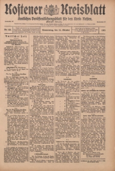 Kostener Kreisblatt: amtliches Ver&ouml;ffentlichungsblatt f&uuml;r den Kreis Kosten 1915.10.14 Jg.50 Nr123