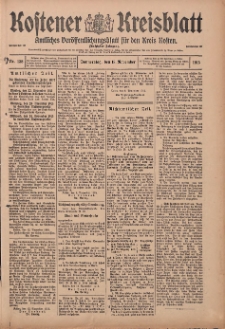 Kostener Kreisblatt: amtliches Ver&ouml;ffentlichungsblatt f&uuml;r den Kreis Kosten 1915.11.18 Jg.50 Nr138