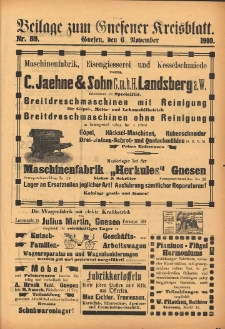 Beilage zum Gnesener Kreisblatt 1910.11.06 Nr89