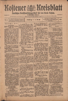 Kostener Kreisblatt: amtliches Veröffentlichungsblatt für den Kreis Kosten 1916.01.04 Jg.51 Nr2
