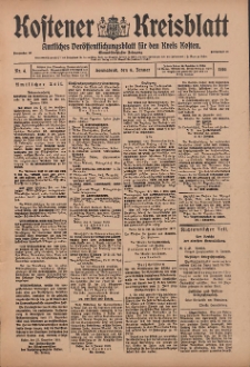 Kostener Kreisblatt: amtliches Ver&ouml;ffentlichungsblatt f&uuml;r den Kreis Kosten 1916.01.08 Jg.51 Nr4
