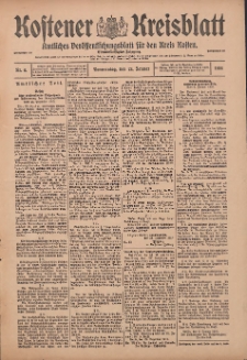 Kostener Kreisblatt: amtliches Ver&ouml;ffentlichungsblatt f&uuml;r den Kreis Kosten 1916.01.13 Jg.51 Nr6