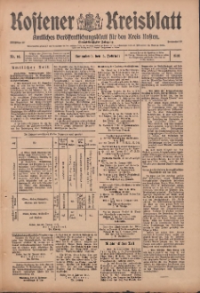 Kostener Kreisblatt: amtliches Ver&ouml;ffentlichungsblatt f&uuml;r den Kreis Kosten 1916.02.05 Jg.51 Nr16