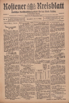 Kostener Kreisblatt: amtliches Ver&ouml;ffentlichungsblatt f&uuml;r den Kreis Kosten 1916.03.11 Jg.51 Nr31