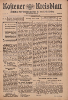 Kostener Kreisblatt: amtliches Ver&ouml;ffentlichungsblatt f&uuml;r den Kreis Kosten 1916.03.14 Jg.51 Nr32