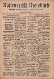 Kostener Kreisblatt: amtliches Ver&ouml;ffentlichungsblatt f&uuml;r den Kreis Kosten 1916.03.21 Jg.51 Nr35