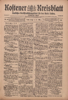 Kostener Kreisblatt: amtliches Ver&ouml;ffentlichungsblatt f&uuml;r den Kreis Kosten 1916.03.30 Jg.51 Nr39