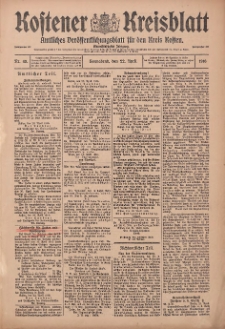 Kostener Kreisblatt: amtliches Veröffentlichungsblatt für den Kreis Kosten 1916.04.22 Jg.51 Nr49