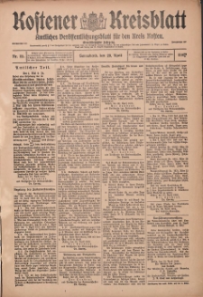 Kostener Kreisblatt: amtliches Ver&ouml;ffentlichungsblatt f&uuml;r den Kreis Kosten 1916.04.29 Jg.51 Nr52