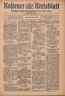 Kostener Kreisblatt: amtliches Veröffentlichungsblatt für den Kreis Kosten 1916.05.04 Jg.51 Nr54