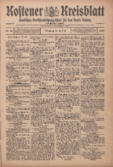 Kostener Kreisblatt: amtliches Ver&ouml;ffentlichungsblatt f&uuml;r den Kreis Kosten 1916.05.09 Jg.51 Nr56