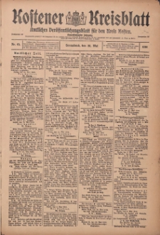 Kostener Kreisblatt: amtliches Ver&ouml;ffentlichungsblatt f&uuml;r den Kreis Kosten 1916.05.20 Jg.51 Nr61