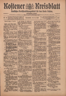 Kostener Kreisblatt: amtliches Ver&ouml;ffentlichungsblatt f&uuml;r den Kreis Kosten 1916.07.15 Jg.51 Nr85