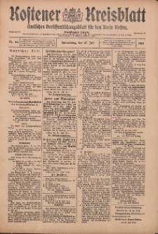 Kostener Kreisblatt: amtliches Ver&ouml;ffentlichungsblatt f&uuml;r den Kreis Kosten 1916.07.27 Jg.51 Nr90
