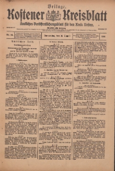 Kostener Kreisblatt: amtliches Ver&ouml;ffentlichungsblatt f&uuml;r den Kreis Kosten 1916.08.10 Jg.51 Nr96: Beilage