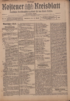Kostener Kreisblatt: amtliches Ver&ouml;ffentlichungsblatt f&uuml;r den Kreis Kosten 1916.08.12 Jg.51 Nr97: Beilage
