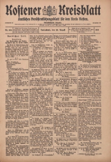 Kostener Kreisblatt: amtliches Ver&ouml;ffentlichungsblatt f&uuml;r den Kreis Kosten 1916.08.26 Jg.51 Nr103