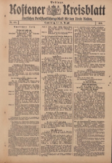 Kostener Kreisblatt: amtliches Ver&ouml;ffentlichungsblatt f&uuml;r den Kreis Kosten 1916.08.31 Jg.51 Nr105: Beilage
