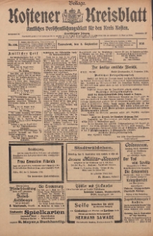 Kostener Kreisblatt: amtliches Veröffentlichungsblatt für den Kreis Kosten 1916.09.02 Jg.51 Nr106: Beilage
