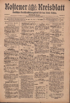 Kostener Kreisblatt: amtliches Veröffentlichungsblatt für den Kreis Kosten 1916.09.02 Jg.51 Nr109
