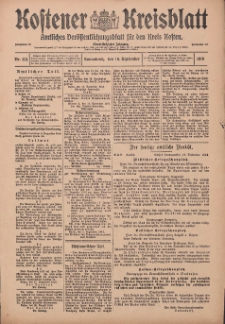 Kostener Kreisblatt: amtliches Ver&ouml;ffentlichungsblatt f&uuml;r den Kreis Kosten 1916.09.16 Jg.51 Nr112