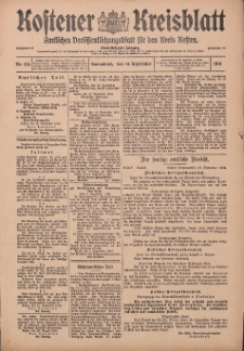 Kostener Kreisblatt: amtliches Veröffentlichungsblatt für den Kreis Kosten 1916.09.16 Jg.51 Nr112