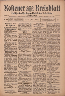 Kostener Kreisblatt: amtliches Ver&ouml;ffentlichungsblatt f&uuml;r den Kreis Kosten 1916.10.07 Jg.51 Nr121