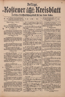 Kostener Kreisblatt: amtliches Ver&ouml;ffentlichungsblatt f&uuml;r den Kreis Kosten 1916.10.07 Jg.51 Nr121: Beilage