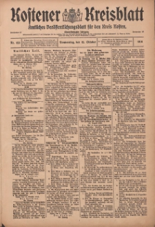 Kostener Kreisblatt: amtliches Ver&ouml;ffentlichungsblatt f&uuml;r den Kreis Kosten 1916.10.12 Jg.51 Nr123