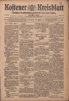 Kostener Kreisblatt: amtliches Ver&ouml;ffentlichungsblatt f&uuml;r den Kreis Kosten 1916.11.16 Jg.51 Nr138