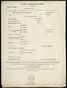 Société de Saint-Vincent-de-Paul : Familie Admise le 184. Conférence de : bulletin de la Famille [...]