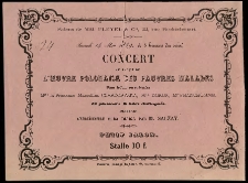 [Bilet na koncert charytatywny Inc.:] "Salons de MM. Pleyel & Cie, 22, rue Rochechouart. Samedi 14 Mai 1859 ..."
