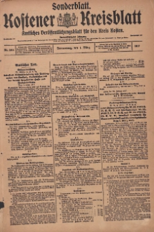 Kostener Kreisblatt: amtliches Ver&ouml;ffentlichungsblatt f&uuml;r den Kreis Kosten 1917.02.22 Jg.52 Nr26a: Sonderblatt