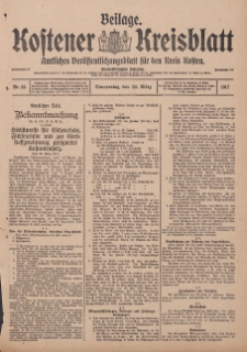 Kostener Kreisblatt: amtliches Ver&ouml;ffentlichungsblatt f&uuml;r den Kreis Kosten 1917.03.22 Jg.52 Nr35: Beilage