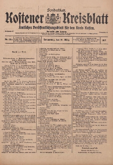 Kostener Kreisblatt: amtliches Ver&ouml;ffentlichungsblatt f&uuml;r den Kreis Kosten 1917.03.15 Jg.52 Nr32a: Sonderblatt