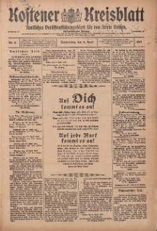 Kostener Kreisblatt: amtliches Ver&ouml;ffentlichungsblatt f&uuml;r den Kreis Kosten 1917.04.05 Jg.52 Nr41