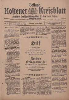 Kostener Kreisblatt: amtliches Ver&ouml;ffentlichungsblatt f&uuml;r den Kreis Kosten 1917.04.10 Jg.52 Nr43: Beilage