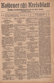 Kostener Kreisblatt: amtliches Ver&ouml;ffentlichungsblatt f&uuml;r den Kreis Kosten 1917.05.17 Jg.52 Nr59