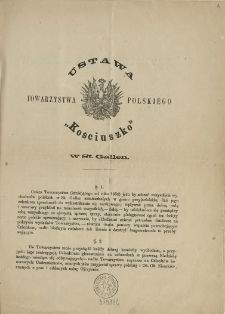 Ustawa Towarzystwa Polskiego "Kościuszko" w St. Gallen